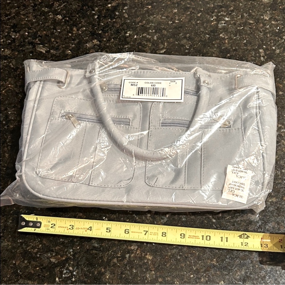NWT Gray Nylon 13 x 9 Handbag